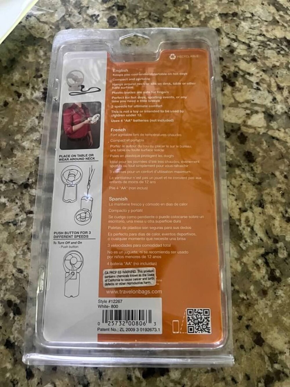 Travelon Personal Fan - Picture 2 of 2